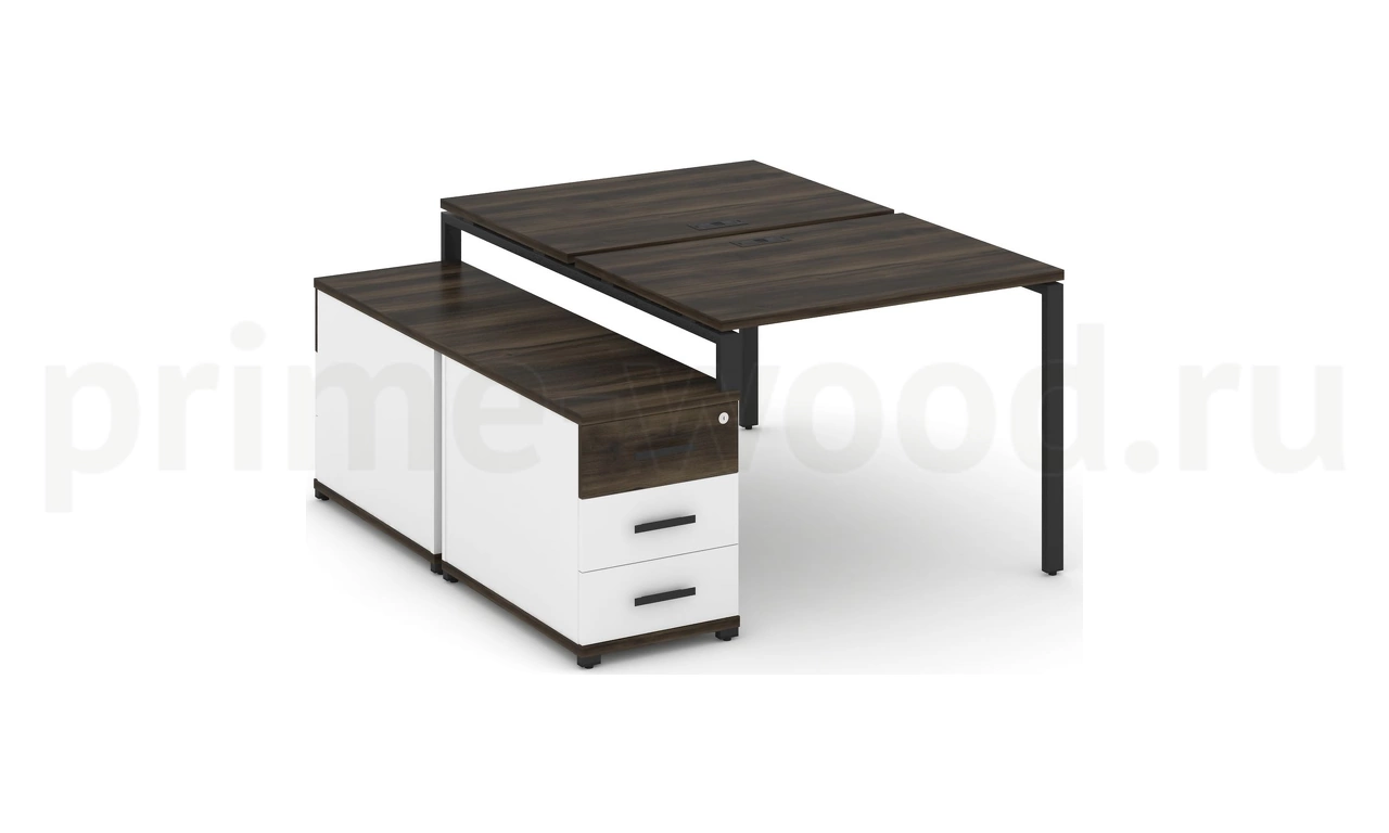 Рабочая станция на 2 места с двухсторонней опорной тумбой CN.DRS-301 B/W - фото 9