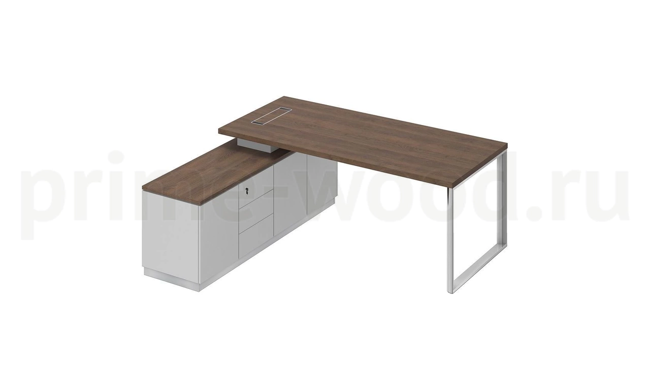 Стол руководителя на опорной тумбе левый Bravo 200x180x75 - фото 0
