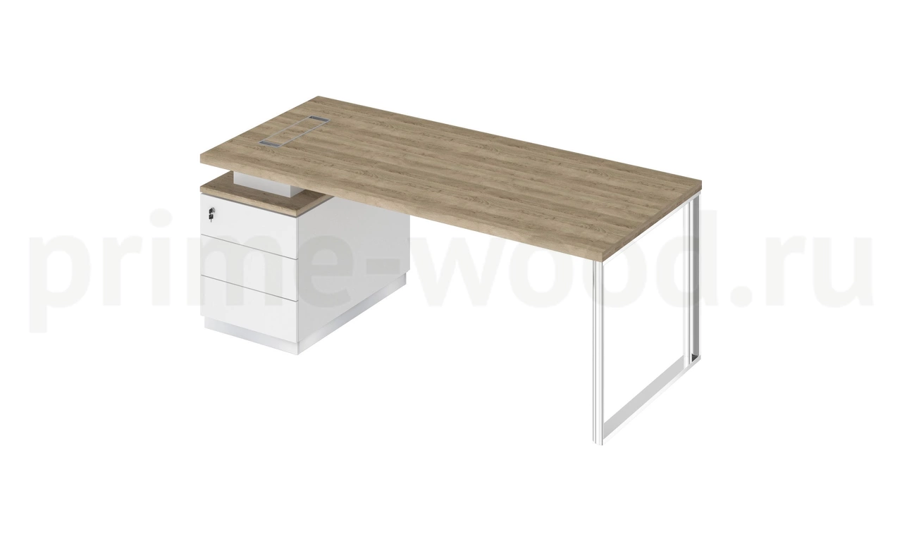 Стол руководителя на опорной тумбе левый Bravo 200x90x75 - фото 1